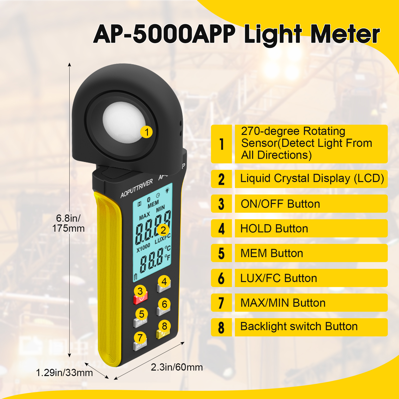 Outdoor Lighting Electrician - Digital Lux Meter 1-400,000 Lux, Light