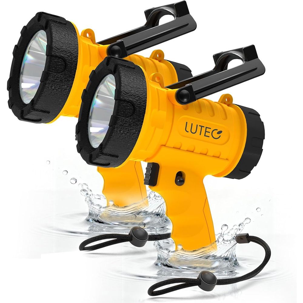 Outdoor Lighting Rechargeable - 2-Pack Rechargeable 90,000 Lux Spotlight Flashlight,
