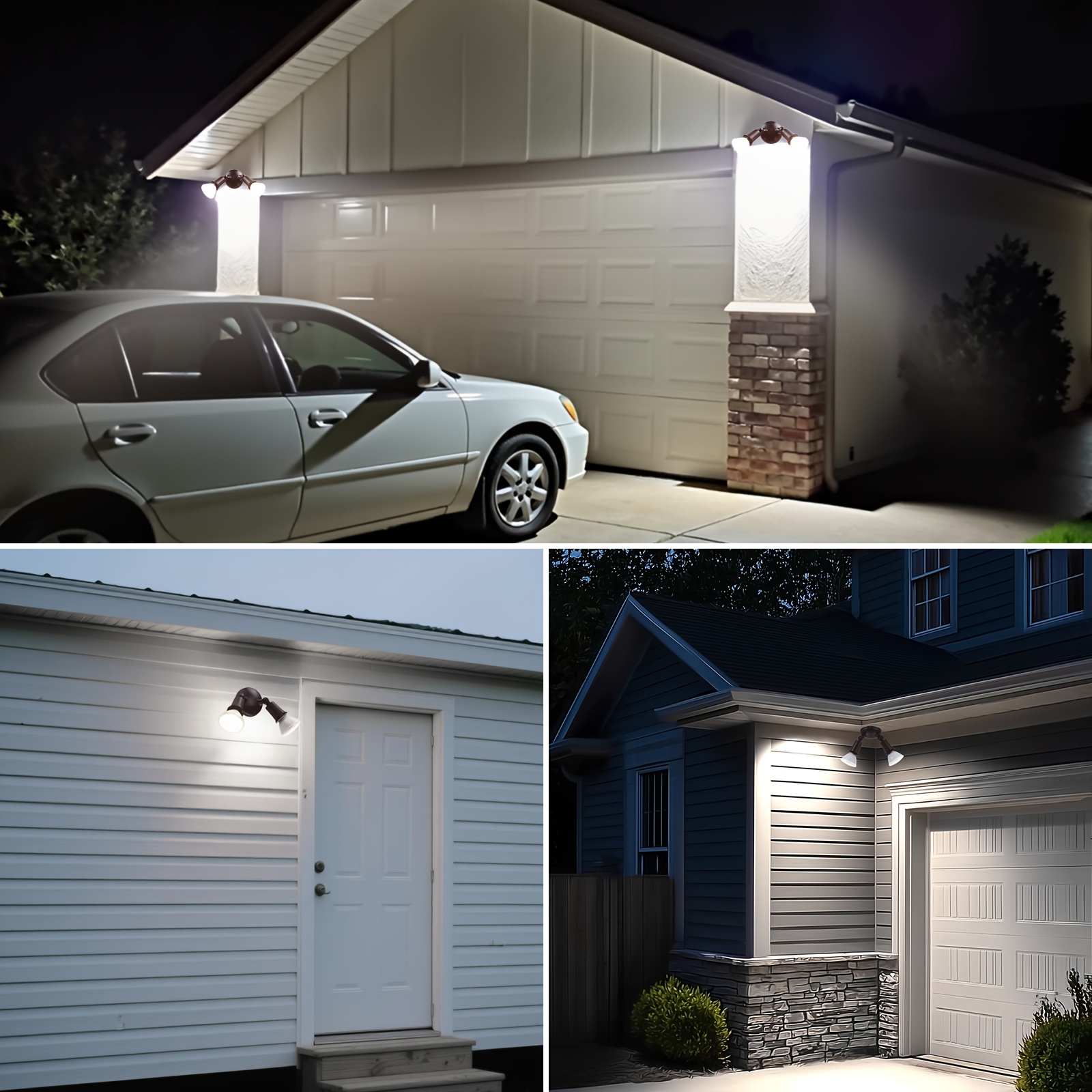 Outdoor Lighting Garage - Set of Four Outdoor Floodlight Fixtures