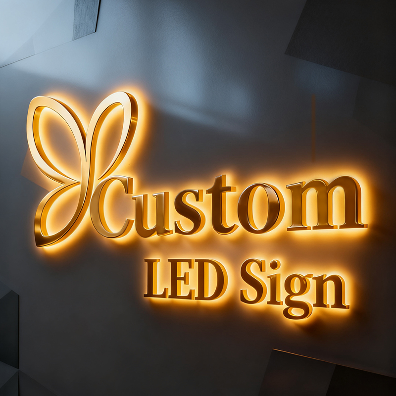 Outdoor Lighting Logo - 3D Backlit Sign for Business Large