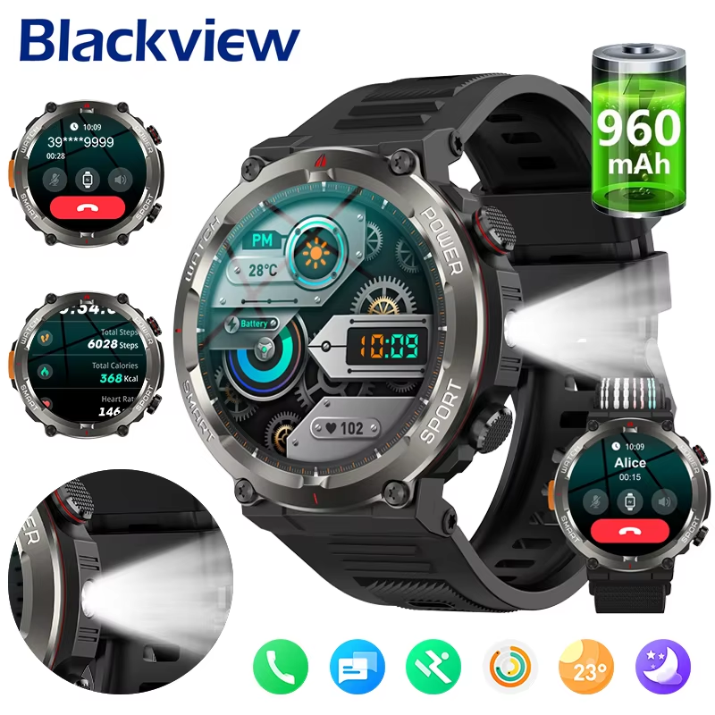 Outdoor Lighting Track - Blackview W50Pro Bluetooth Call Smart Watch