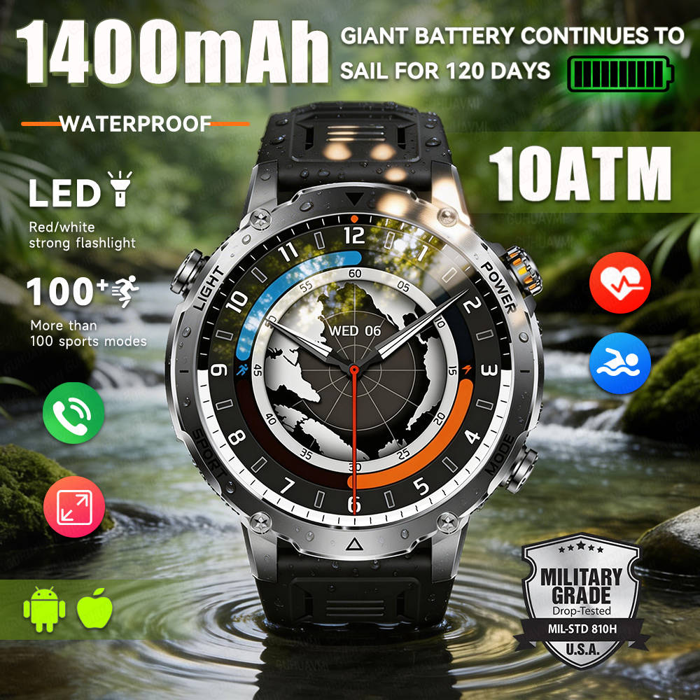 Outdoor Lighting Track - 2026 New Military Smart Watch Men