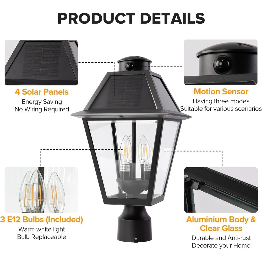 Outdoor Solar Lamp Post Light  - Motion Sensor Outdoor recension och pris
