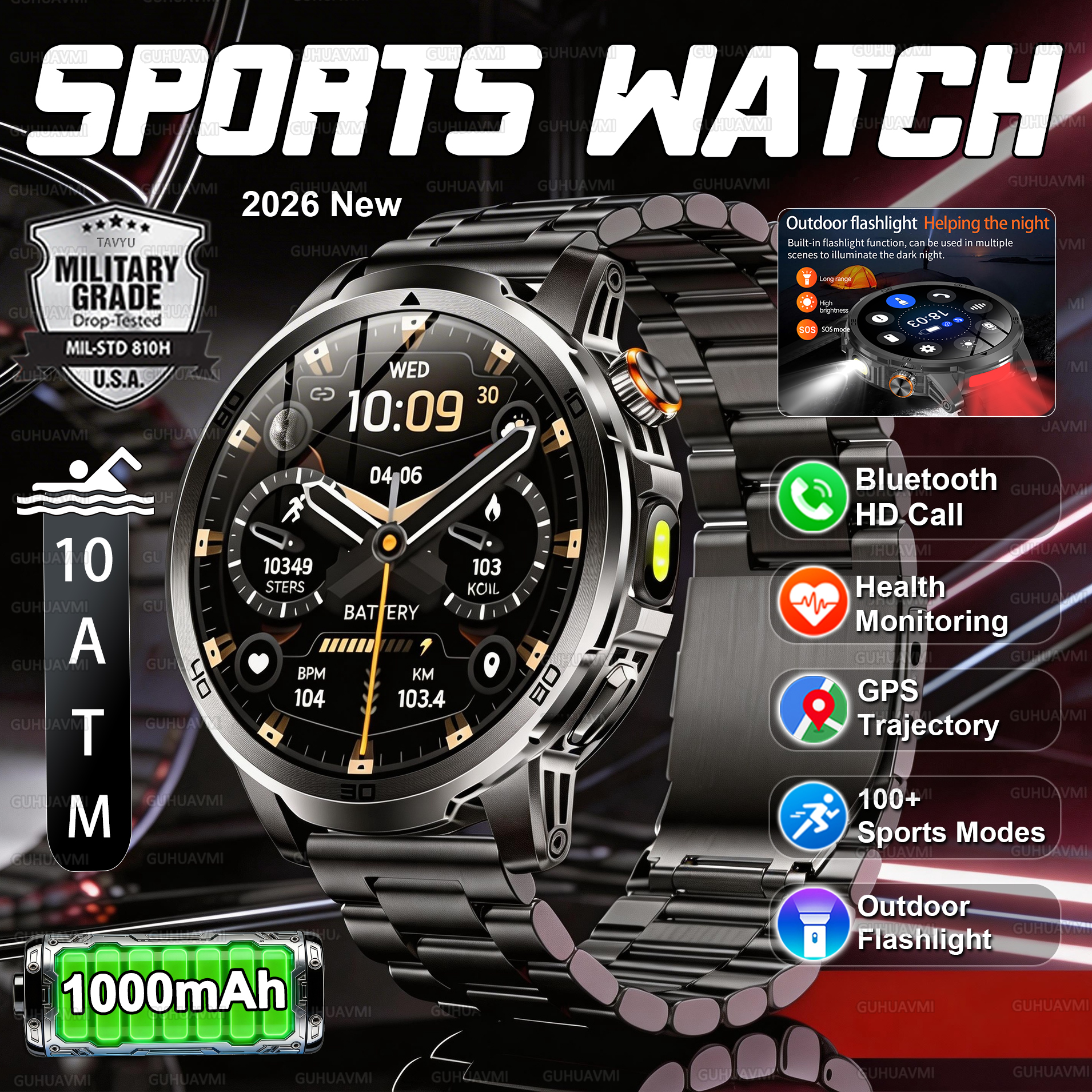 2026 New Military Men Smart Wa - Outdoor Lighting Track recension och pris
