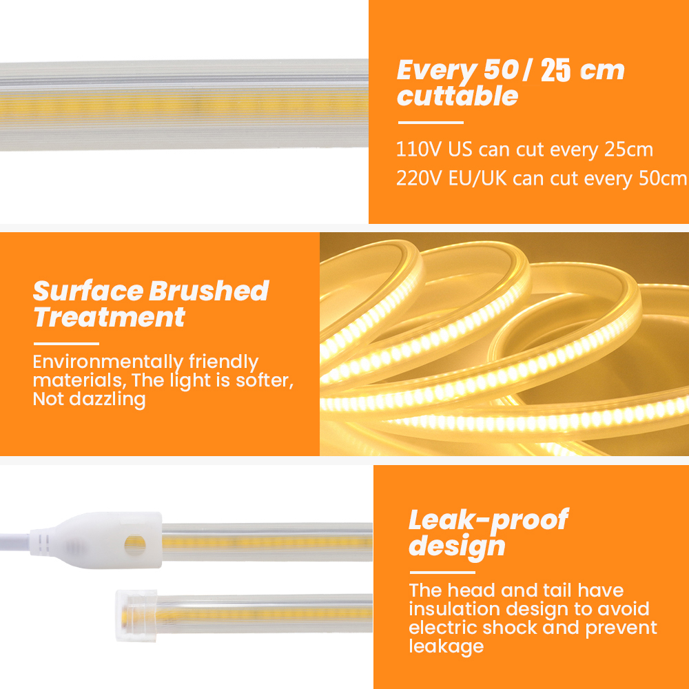 COB LED Strip 110V 220V Flexib - Outdoor Lighting Linear recension och pris