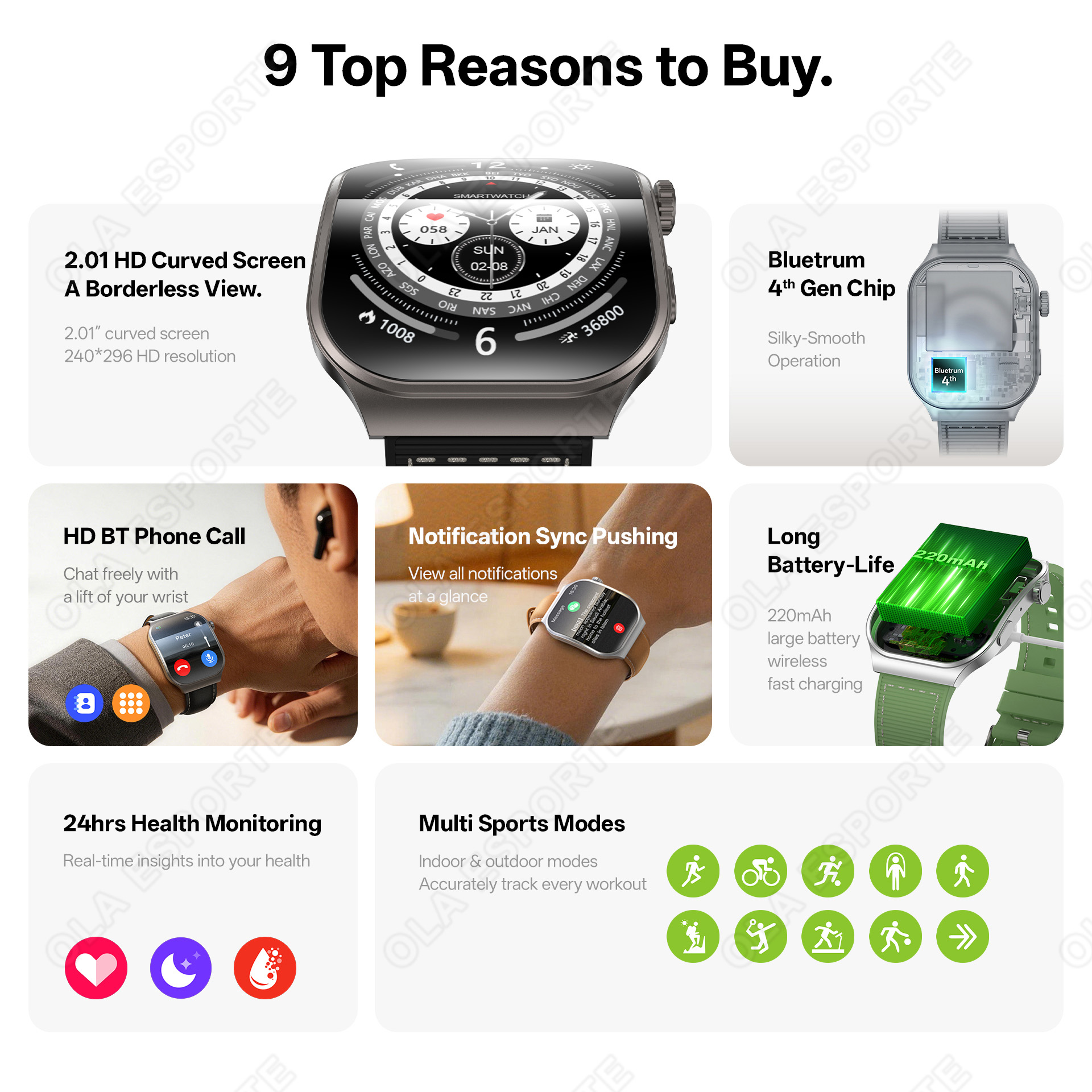 New Curved Screen Smart Watch  - Outdoor Lighting Track recension och pris