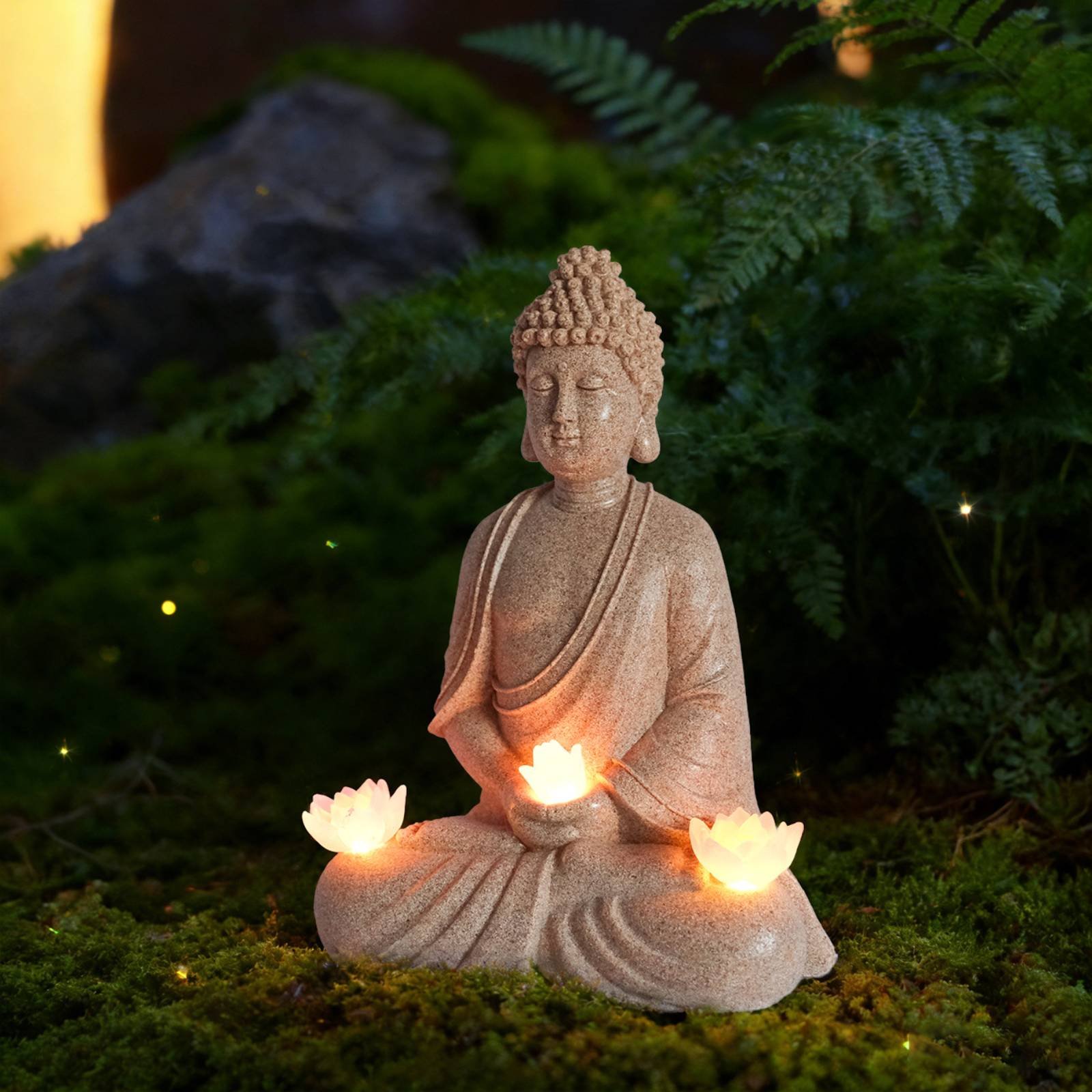 Solar Buddha Statue Outdoor Sa - Outdoor Lighting For Patio recension och pris