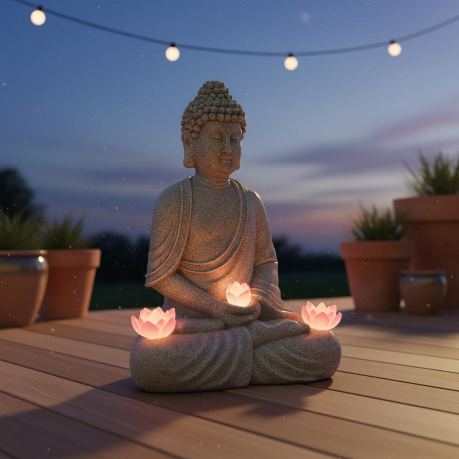 Solar Buddha Statue Outdoor Sa - Outdoor Lighting For Patio recension och pris