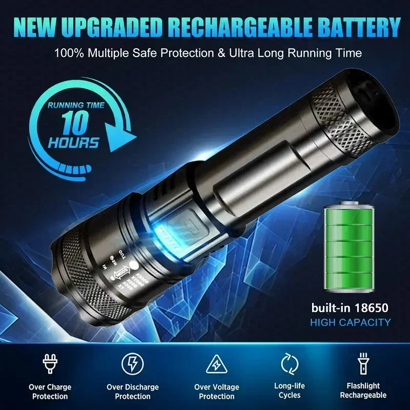 Super Bright LED Flashlight US - Outdoor Lighting Rechargeable recension och pris