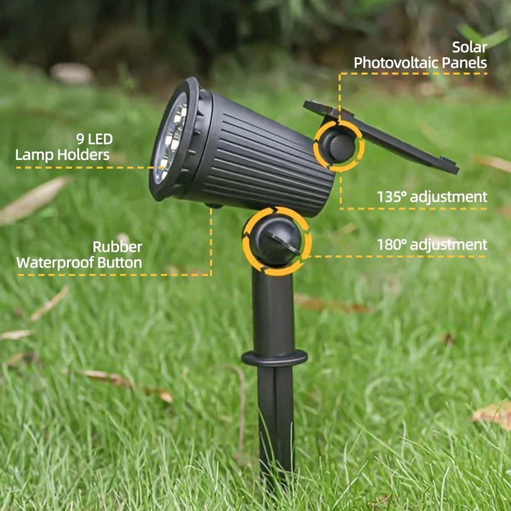 1/2PCS Solar Powered 9LED Lamp - Outdoor Lighting Linear recension och pris
