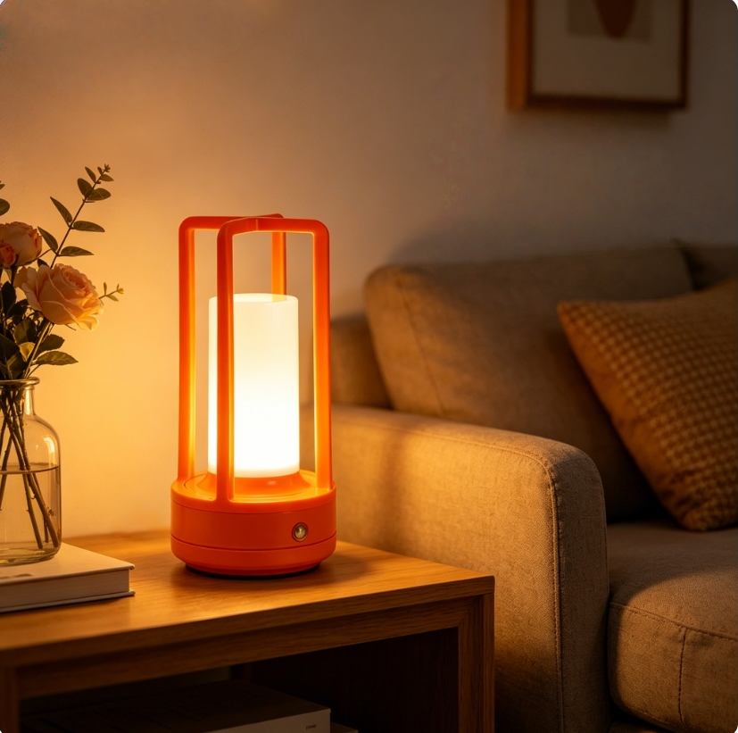 Modern Orange Cage Table Lamp  - Outdoor Lighting Rechargeable recension och pris