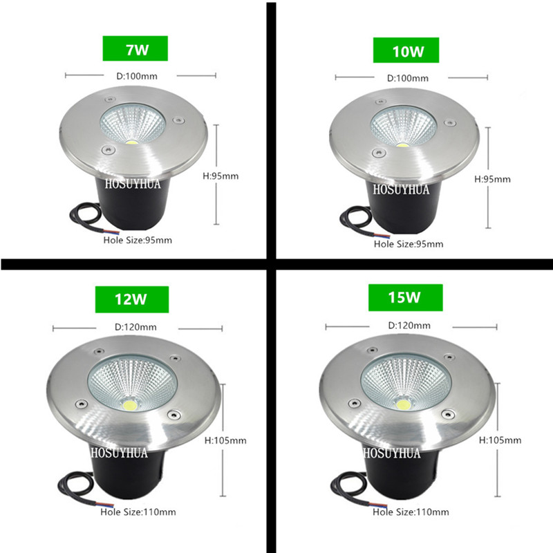 10W 15W LED buried IP67 AC85-2 - Ground Light Recessed recension och pris