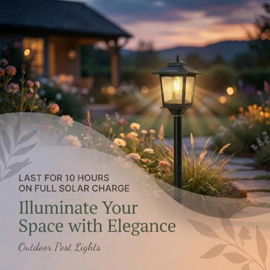 Outdoor Solar Post Lights, 2-P - Outdoor Lighting For Patio recension och pris