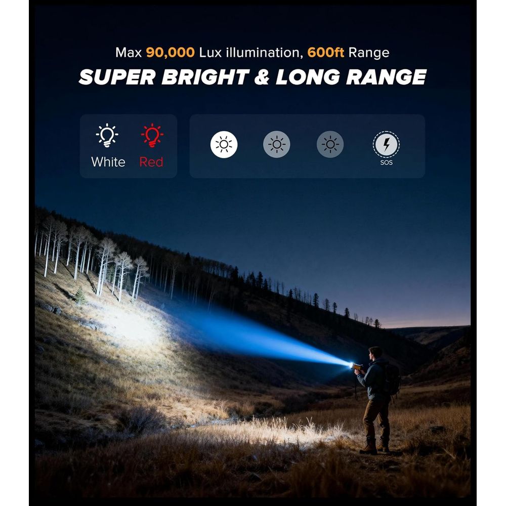 2-Pack Rechargeable 90,000 Lux - Outdoor Lighting Rechargeable recension och pris