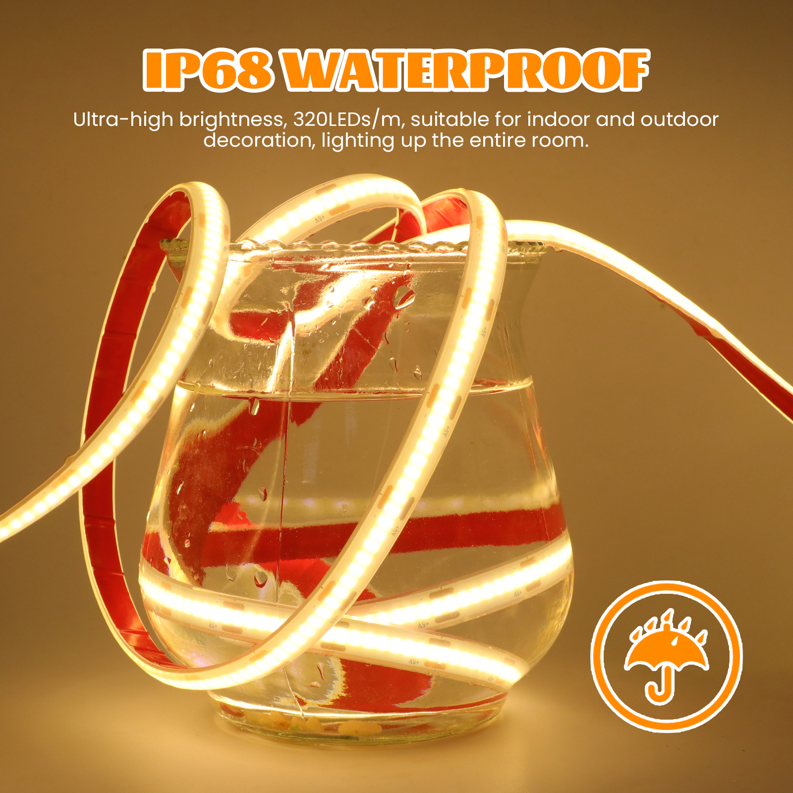 IP68 Waterproof COB LED Strip  - Outdoor Lighting Linear recension och pris