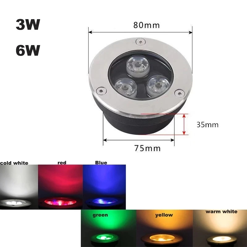 Stainless Steel 3W 6W Undergro - Ground Light Recessed recension och pris