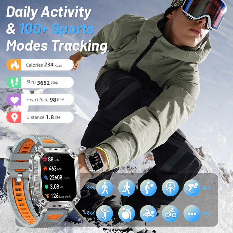 LIGE New Military Smart Watch  - Outdoor Lighting Ip Rating recension och pris