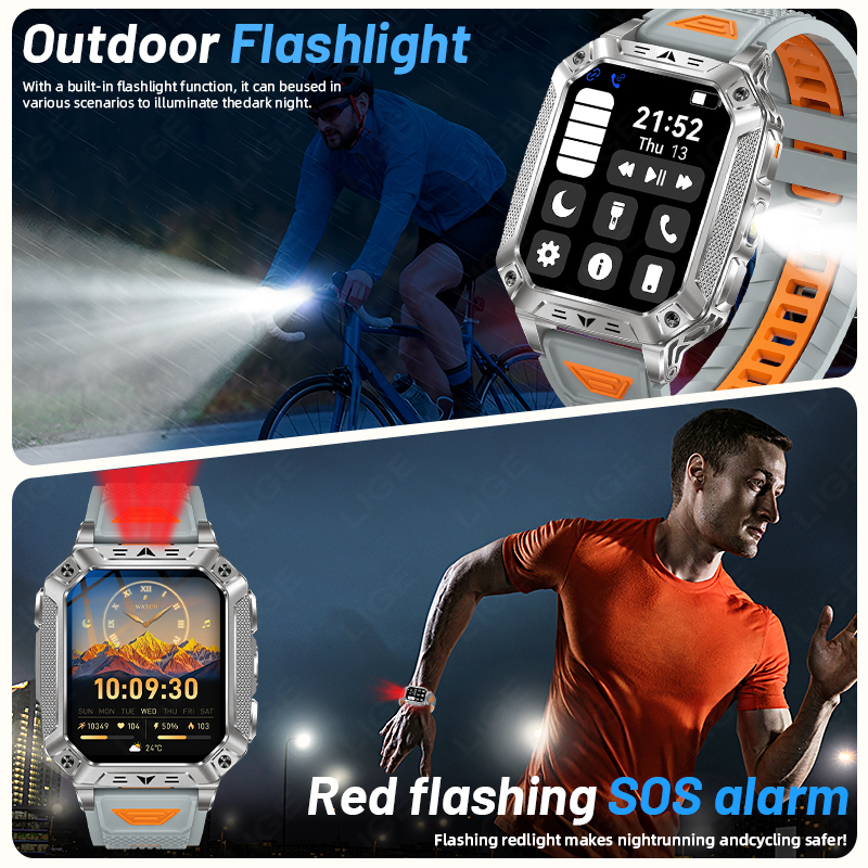 LIGE New Military Smart Watch  - Outdoor Lighting Ip Rating recension och pris