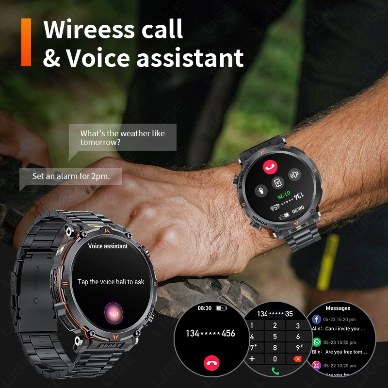 LIGE 2025 Military Smartwatch  - Outdoor Lighting Ip Rating recension och pris