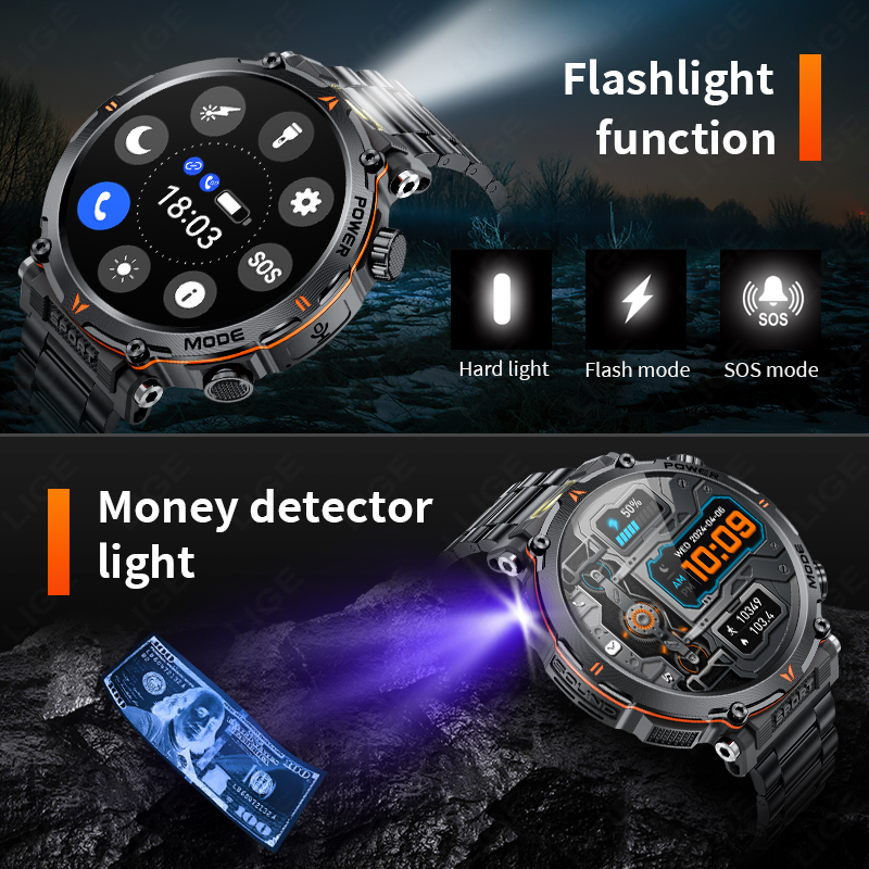 LIGE 2025 Military Smartwatch  - Outdoor Lighting Ip Rating recension och pris