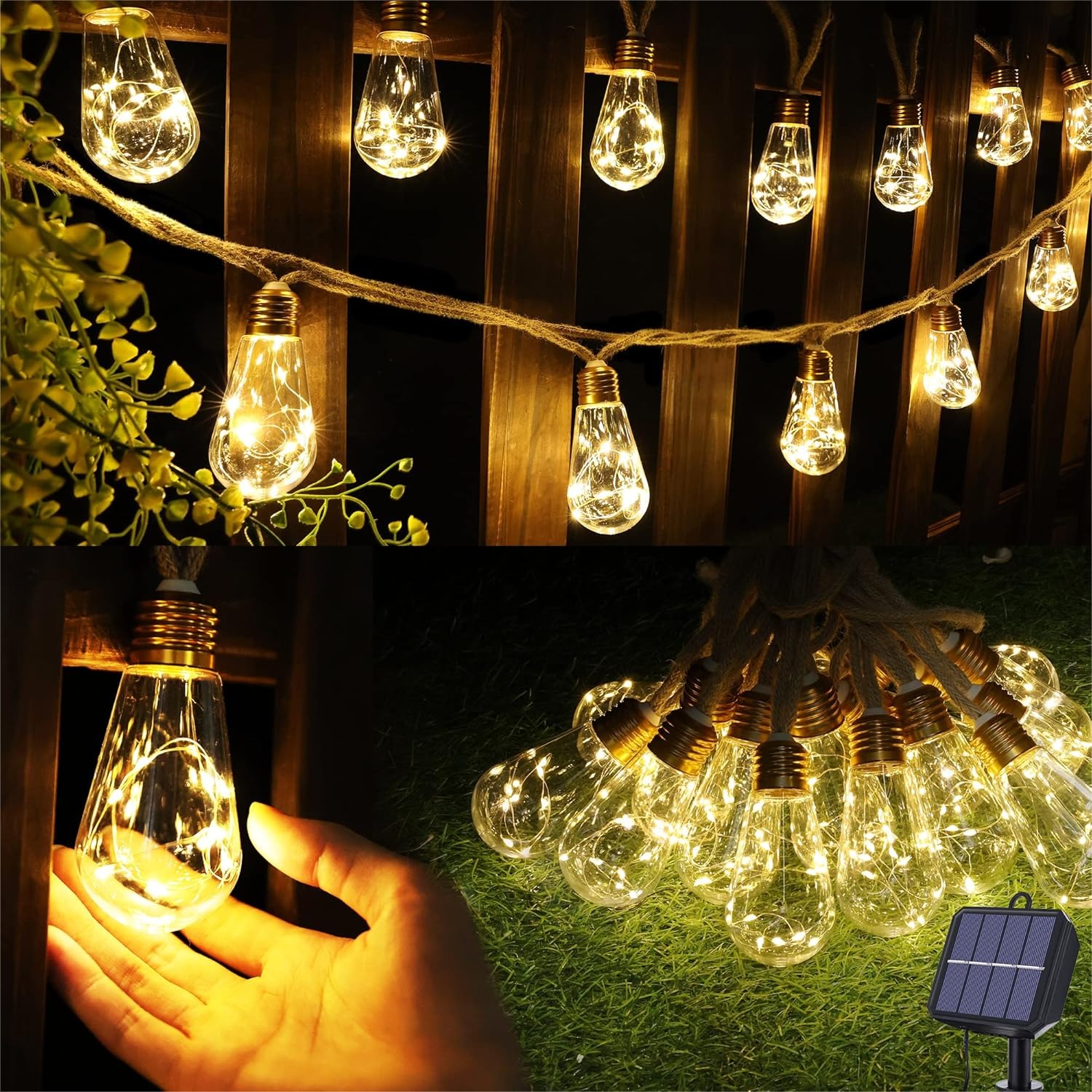 Solar Outdoor String Lights 20 - Outdoor Lighting For Patio recension och pris