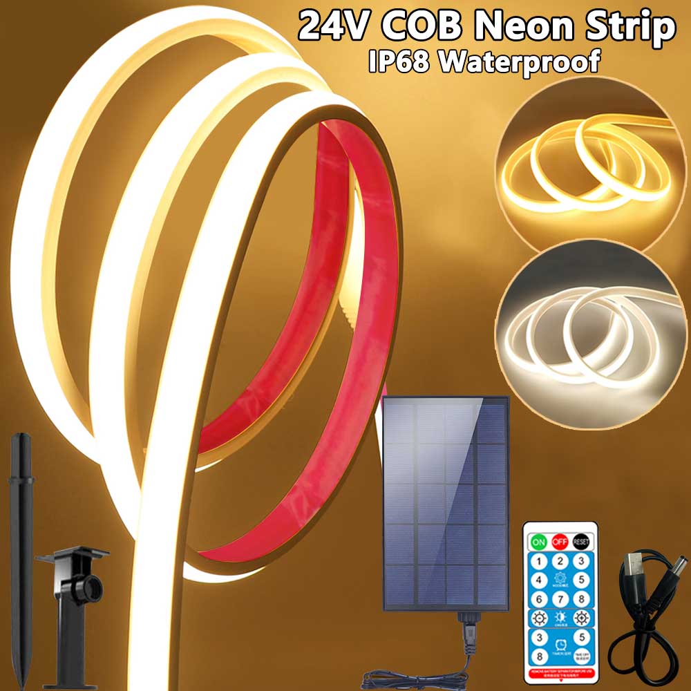 24V Solar COB LED Strip Lights - Outdoor Lighting Linear recension och pris