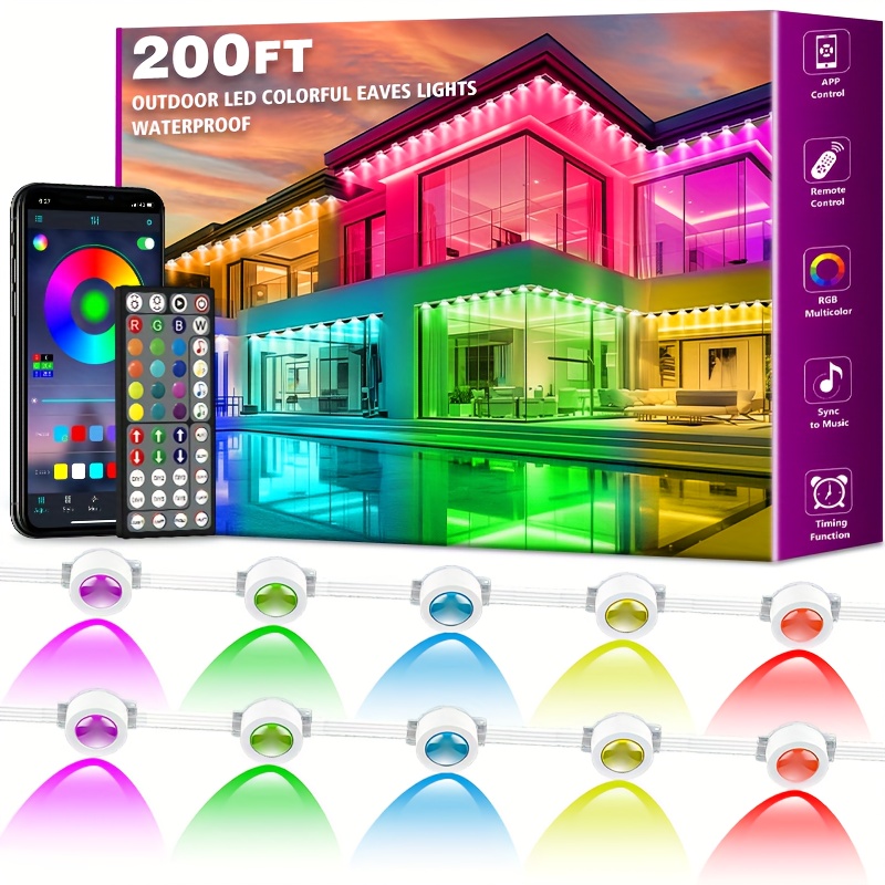 200FT Permanent Outdoor Lights - Outdoor Lighting Under Eaves recension och pris