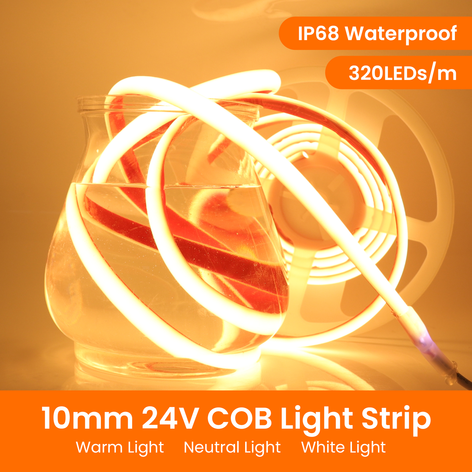 IP68 Waterproof COB LED Strip  - Outdoor Lighting Linear recension och pris