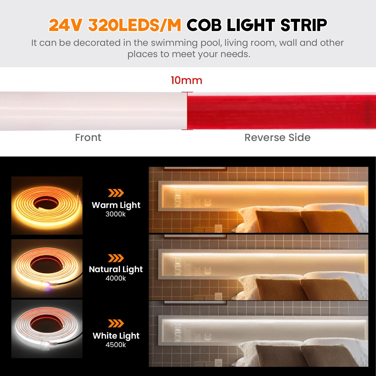 IP68 Waterproof COB LED Strip  - Outdoor Lighting Linear recension och pris