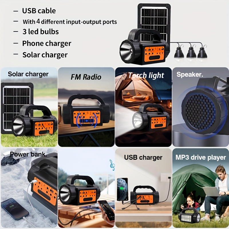 Solar Rechargeable Camping Lig - Outdoor Lighting Rechargeable recension och pris
