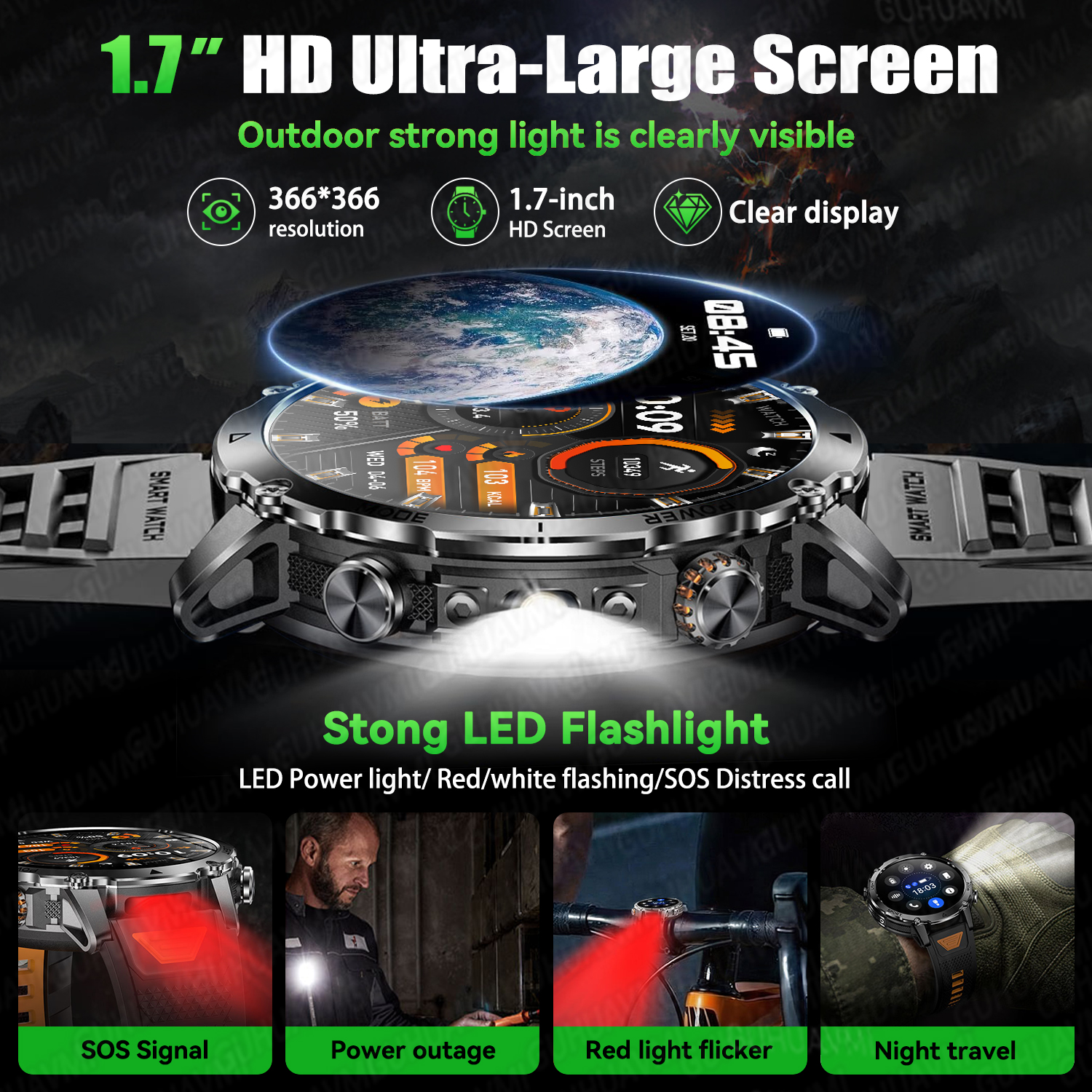 2026 New Military Smart Watch  - Outdoor Lighting Track recension och pris