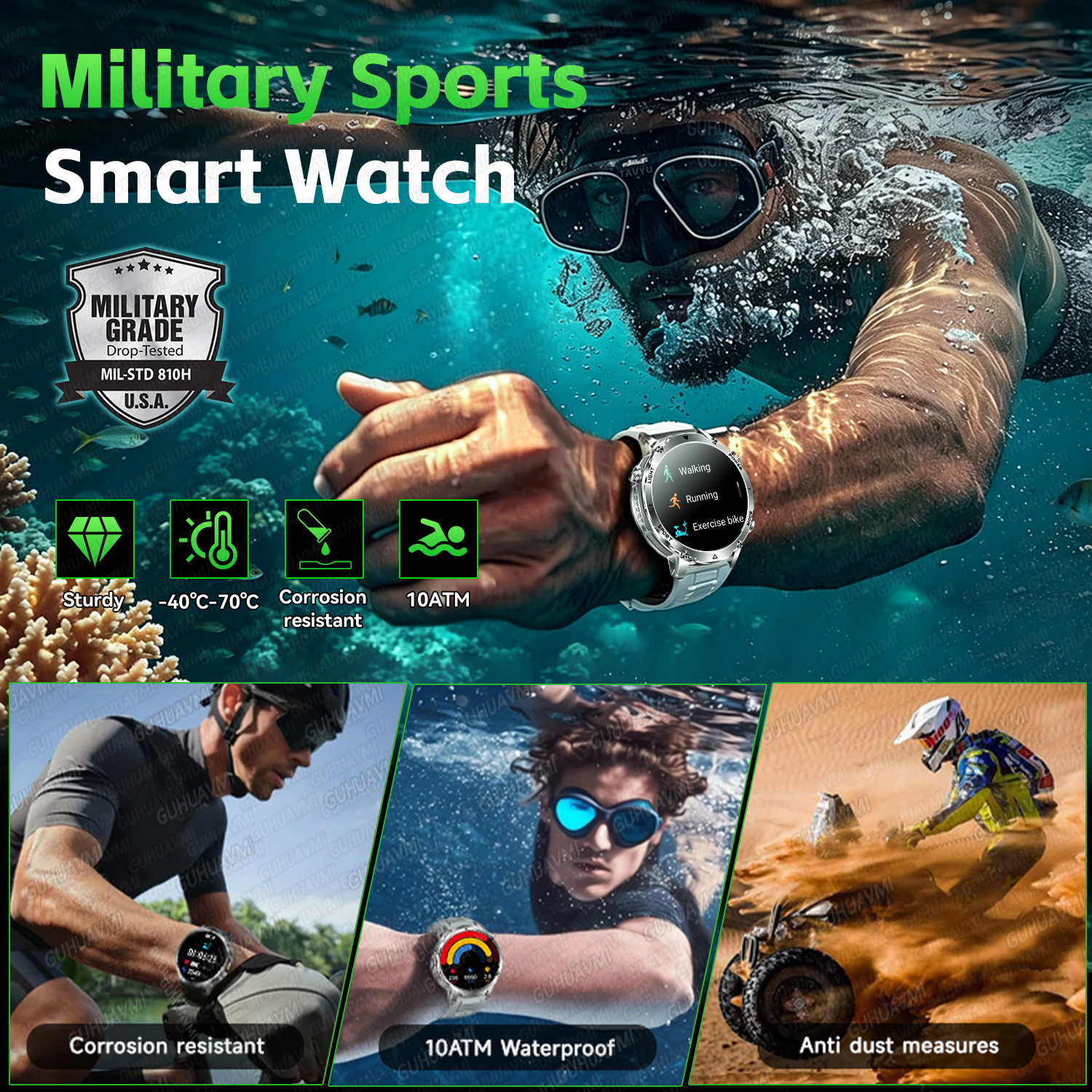 2026 New Military Smart Watch  - Outdoor Lighting Track recension och pris