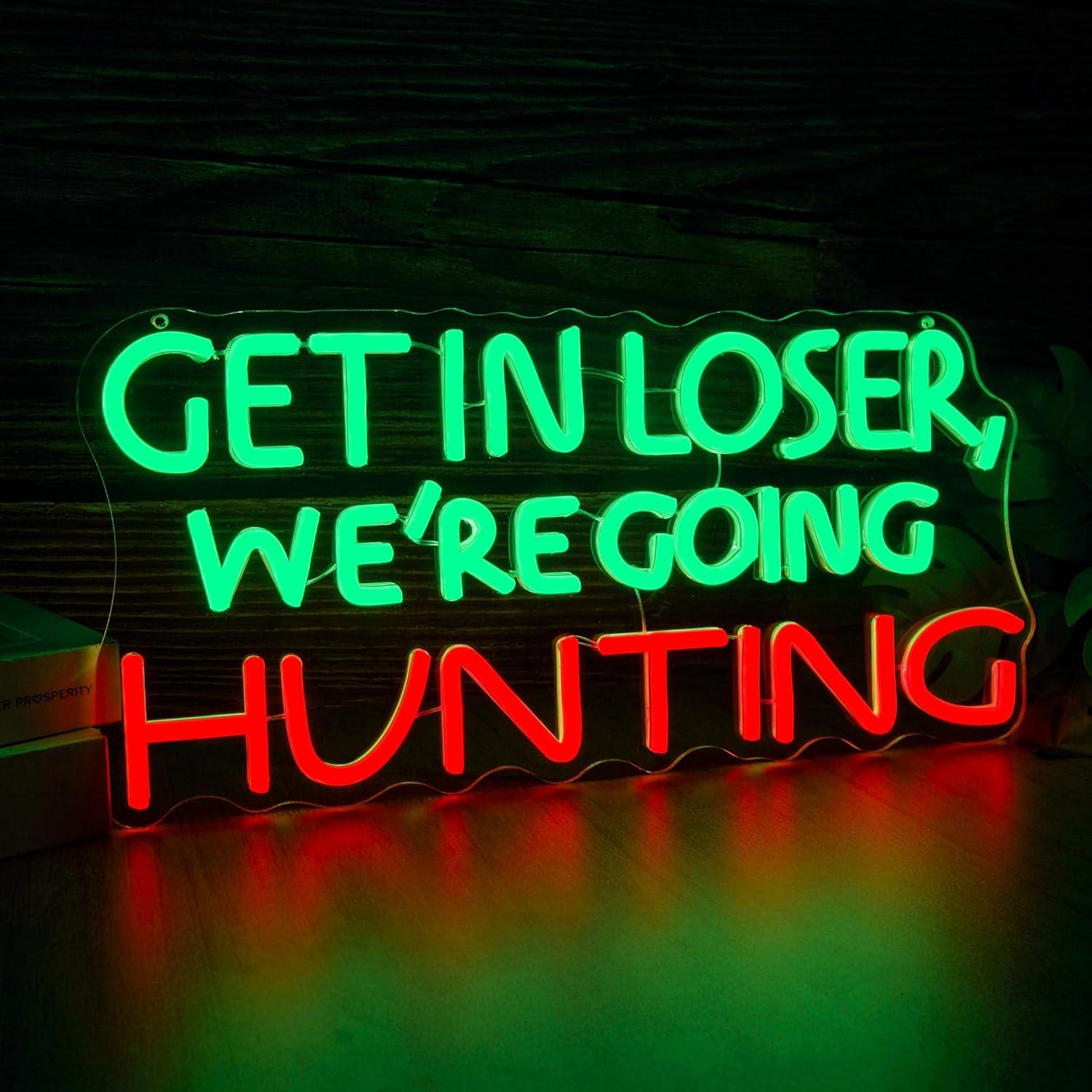 Funny Hunting Neon Sign LED Li - Outdoor Lighting Garage recension och pris