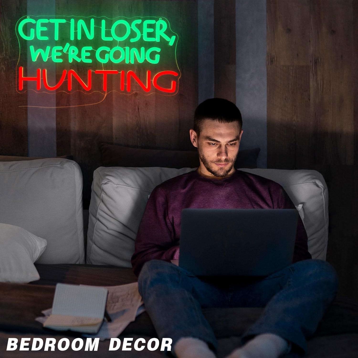 Funny Hunting Neon Sign LED Li - Outdoor Lighting Garage recension och pris
