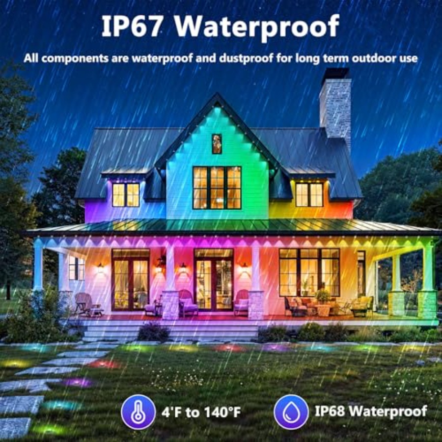 300Feet Permanent Outdoor Ligh - Outdoor Lighting Under Eaves recension och pris