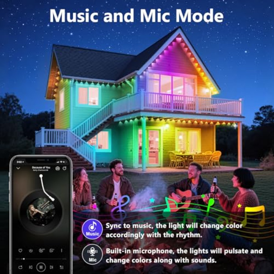 300Feet Permanent Outdoor Ligh - Outdoor Lighting Under Eaves recension och pris