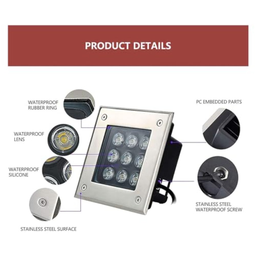 Led Buried Lights - Square Out - Ground Light Recessed recension och pris