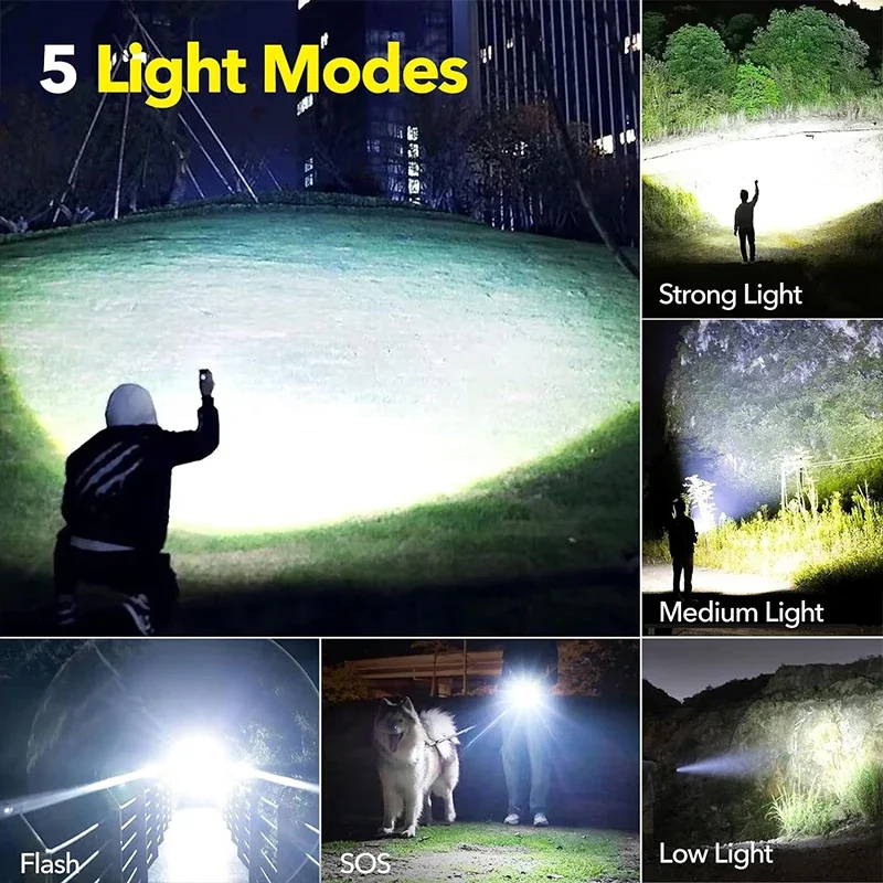 High Power LED Flashlight Rech - Outdoor Lighting Rechargeable recension och pris