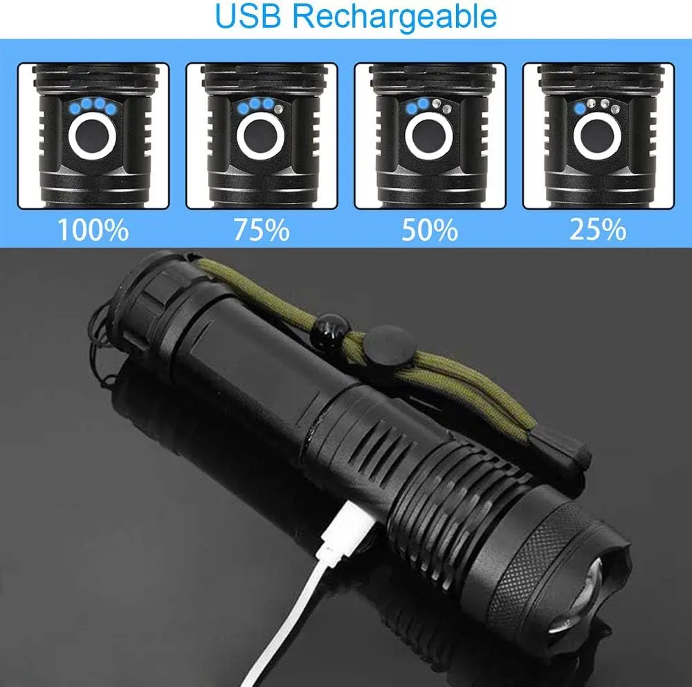 High Power LED Flashlight Rech - Outdoor Lighting Rechargeable recension och pris