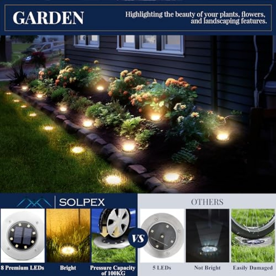 Solar Ground Lights Solar Ligh - Outdoor Lighting For Patio recension och pris